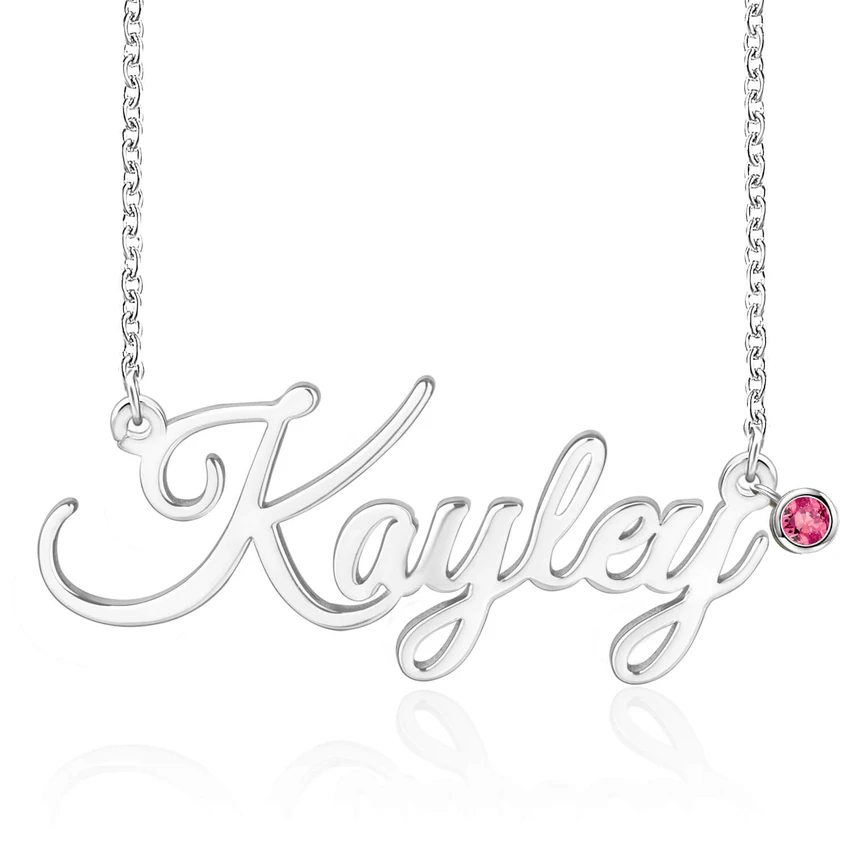 Personalized Necklace With Birthstone Custom 1 Name Necklace Gift For Women | Jessemade