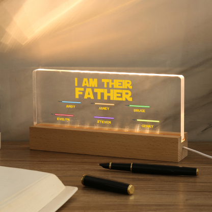 6 Names-Personalised Star Wars Logo Table Lamp-I am their dad-Father's Day Gift For Dad