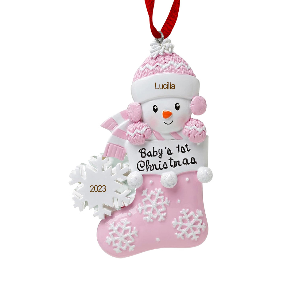 Personalised Baby Christmas Xmas Tree Decoration Ornament-Custom Name And Date Hanging Ornament Gifts For Baby's First Christmas
