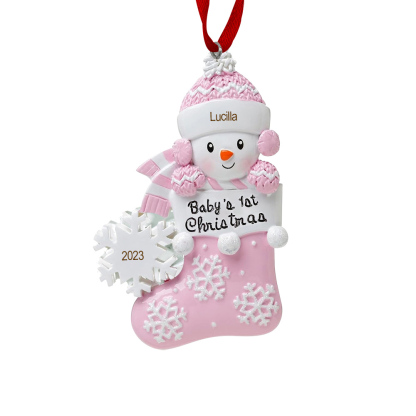 Personalised Baby Christmas Xmas Tree Decoration Ornament-Custom Name And Date Hanging Ornament Gifts For Baby's First Christmas