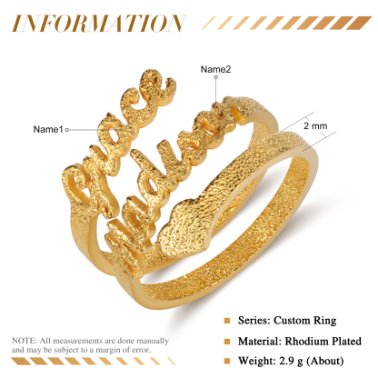 Personalised Family Name Ring Custom 2 Names Gifts For Women | Jessemade