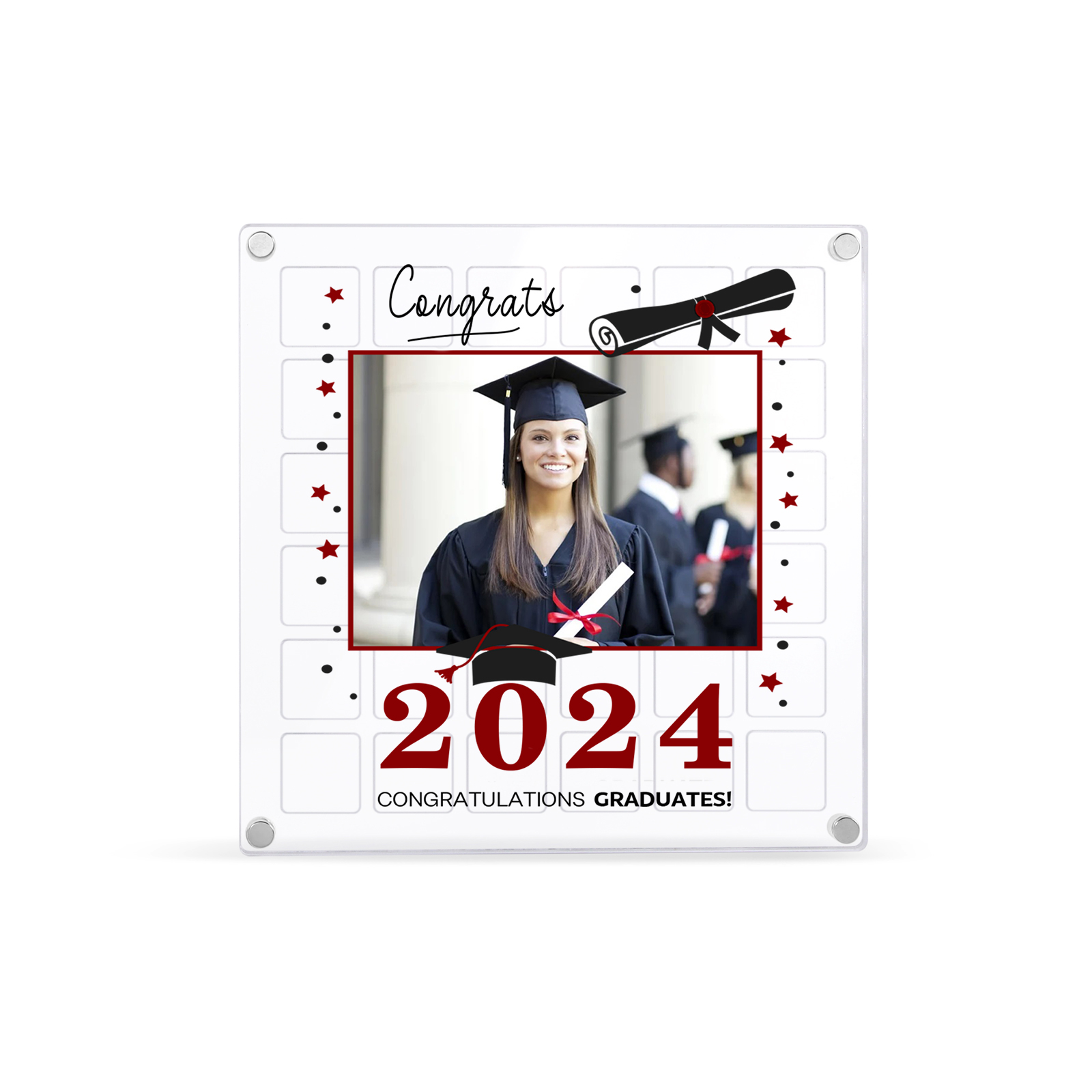 Personalised Acrylic Graduation Gift, Customized Photo、Date and Text Acrylic Ornament Gift For Her/Him