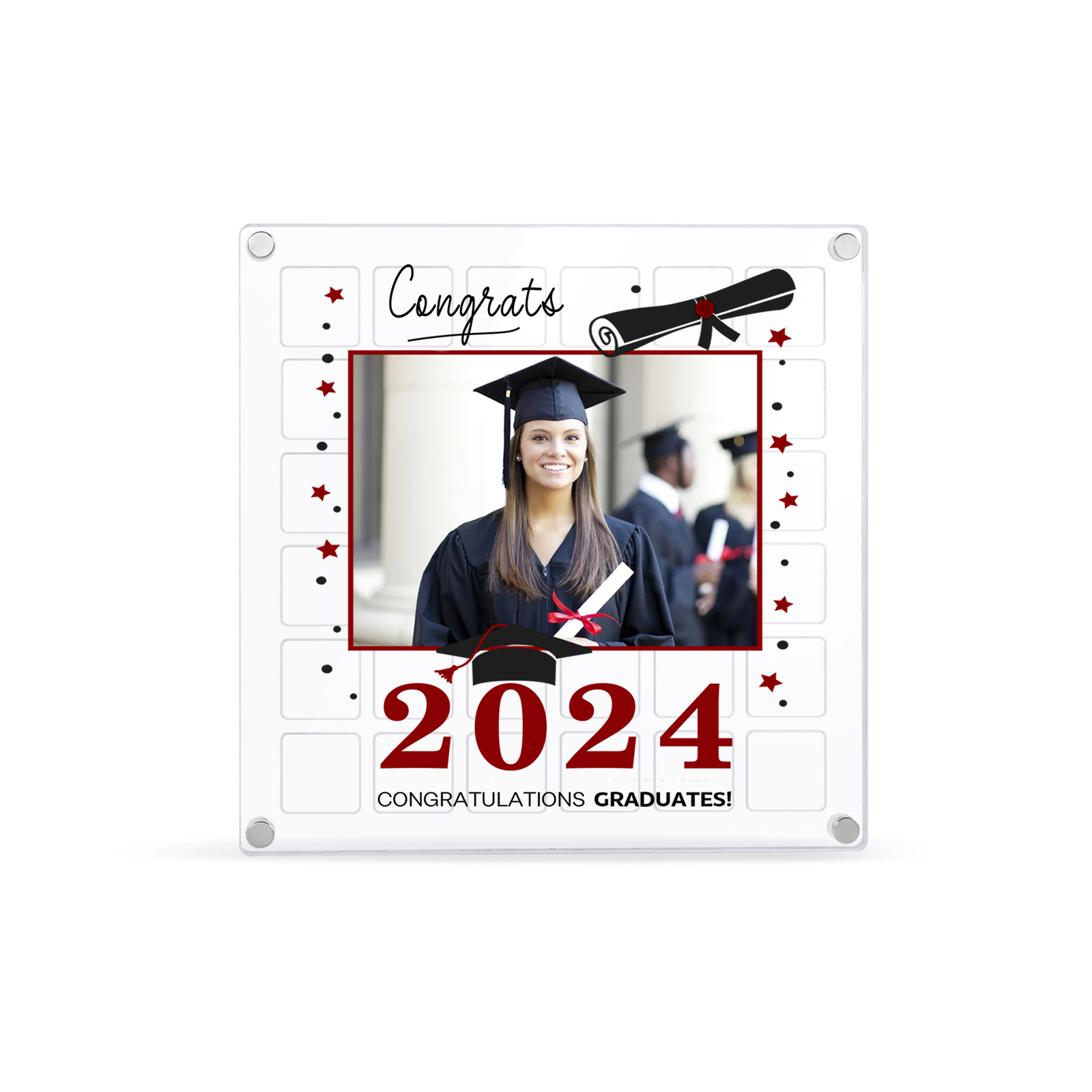 Personalised Acrylic Graduation Gift, Customized Photo、Date and Text Acrylic Ornament Gift For Her/Him