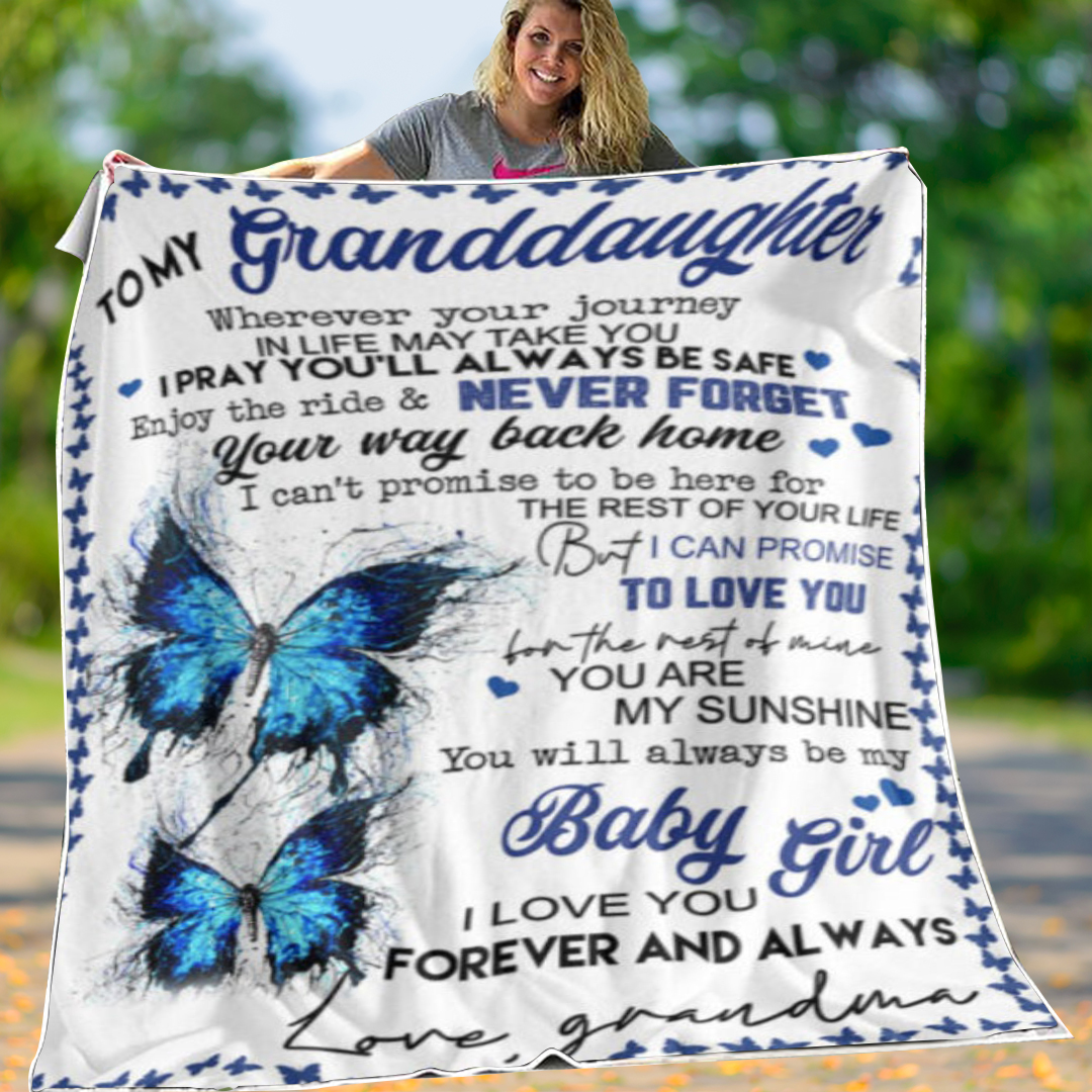 To My Granddaughter High quality Exquisite Blanket Jessemade UK