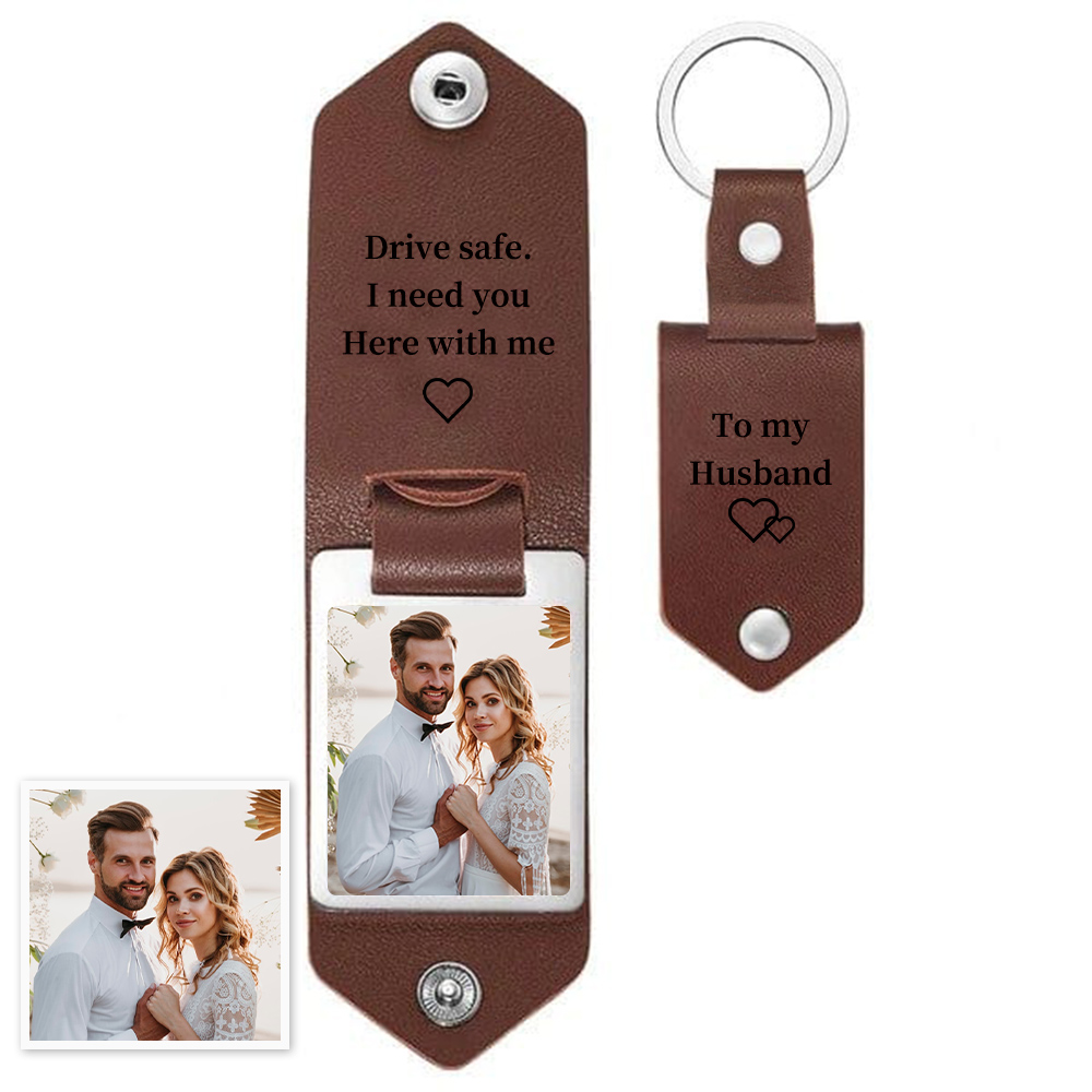 Personalized Men's Wallet & Keychain Set �C Custom Photo, Name & Text �C Exclusive Gift for Dad | Jessemade