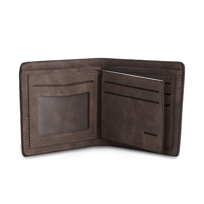 Personalised Leather Wallet Engraved Photo Short Purse Custom Folding Wallet Gifts For Him | Jessmade