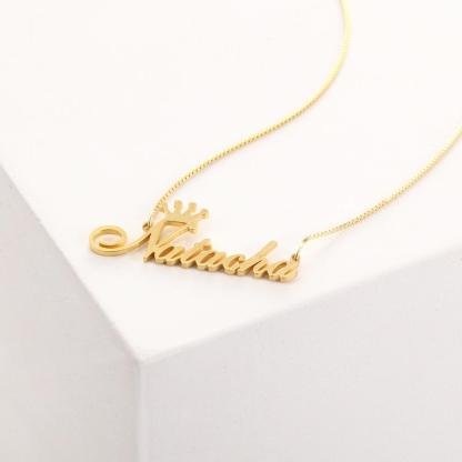 Personalised Crown Necklace Custom 1 Name Necklace Gift For Women