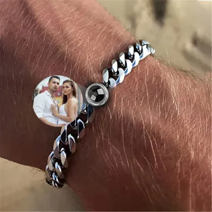 Cuban Chain Men's Bracelet Personalized Projection Bracelet Custom Photo Love Style Gifts for Men