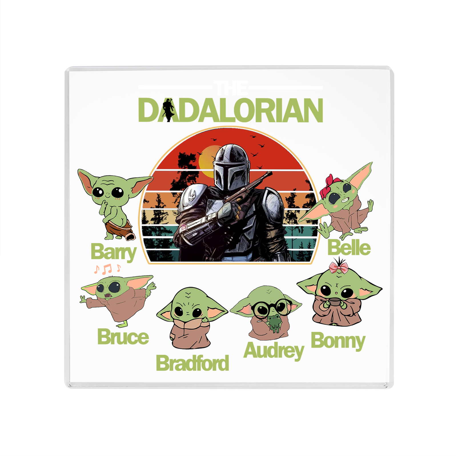 6 Names - Personalised Dadalorians Pattern Custom Name Acrylic Ornament Father's Day Gift