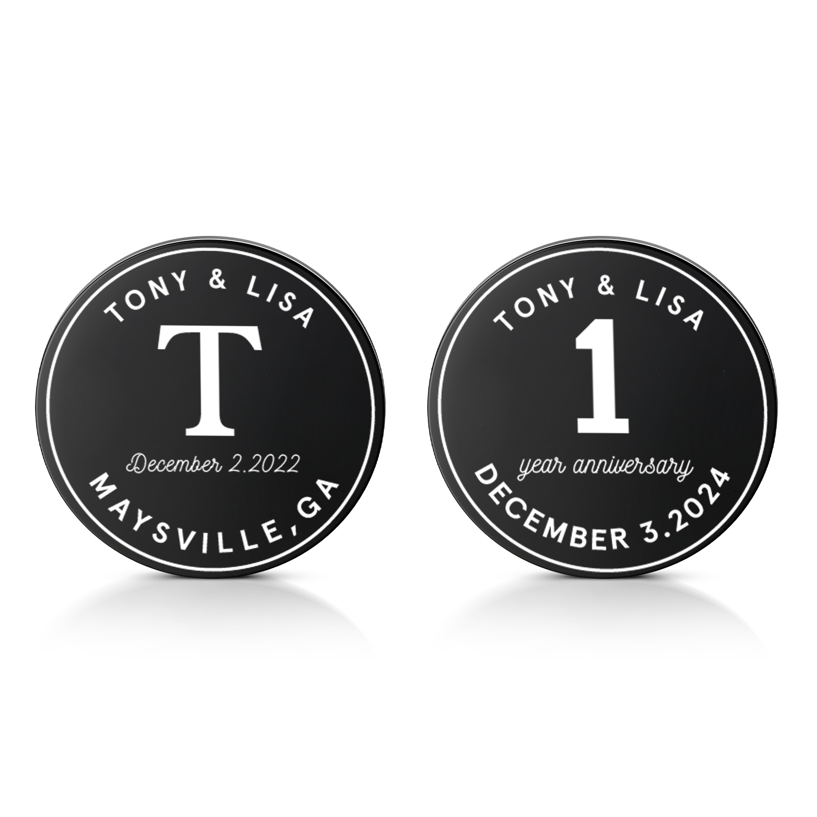 2 PCS Personalized Name Stainless Steel Commemorative Coin Custom Anniversary Special Gift