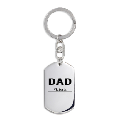 Personalised Photo Keyring Dad Keyring Engrave 1 Name Father's Day Gifts
