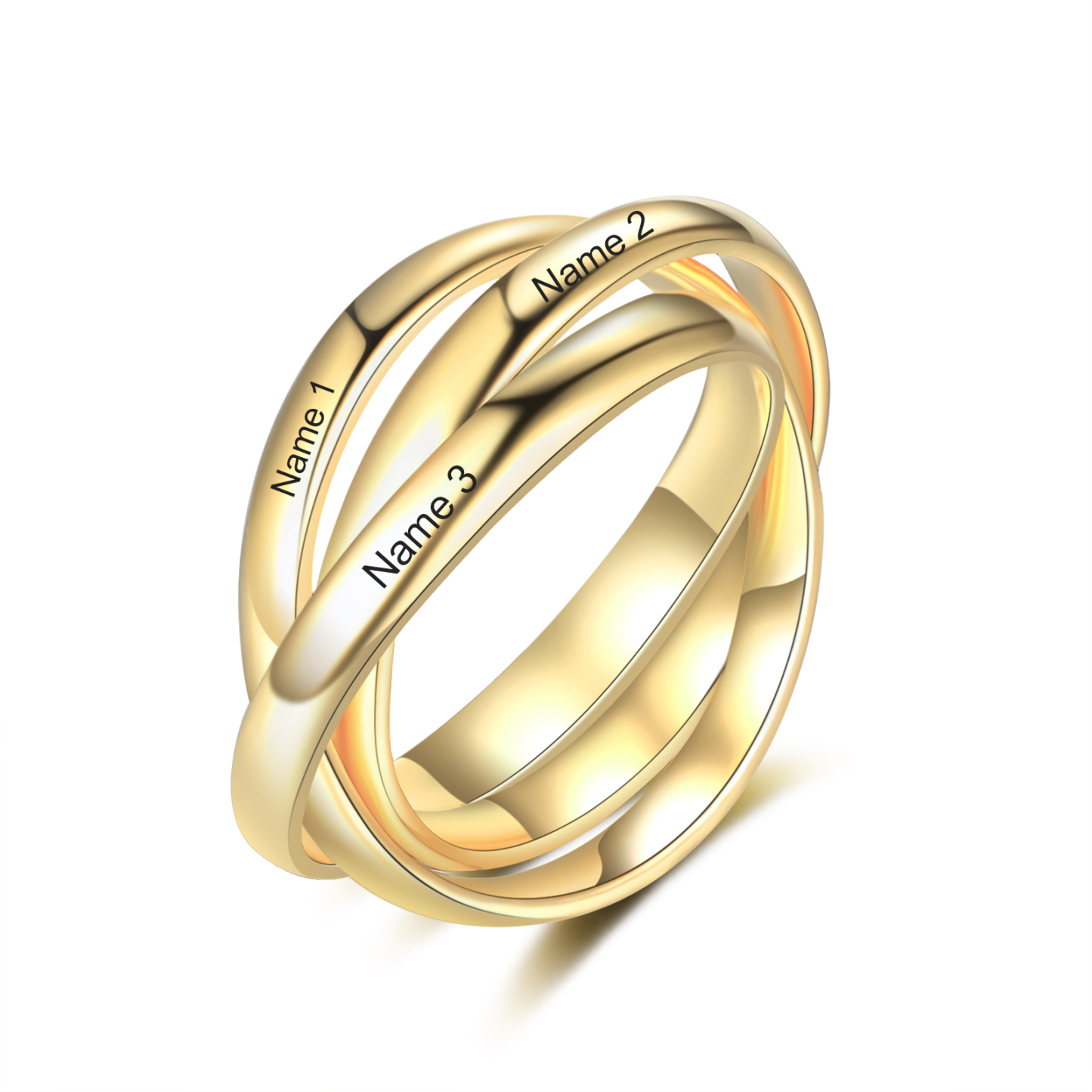 Personalised 3 Names Women's Ring