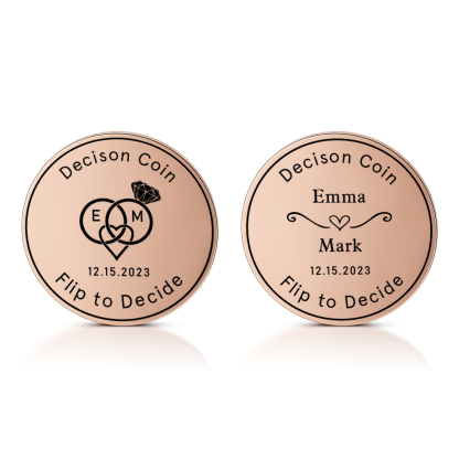 2 PCS Personalized Name Stainless Steel Couple Coin Custom Text And Date Special Gift