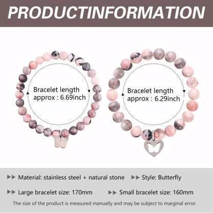 2 PCS Natural Stone Bracelets With Card For My Daughter As A Back To School Gift