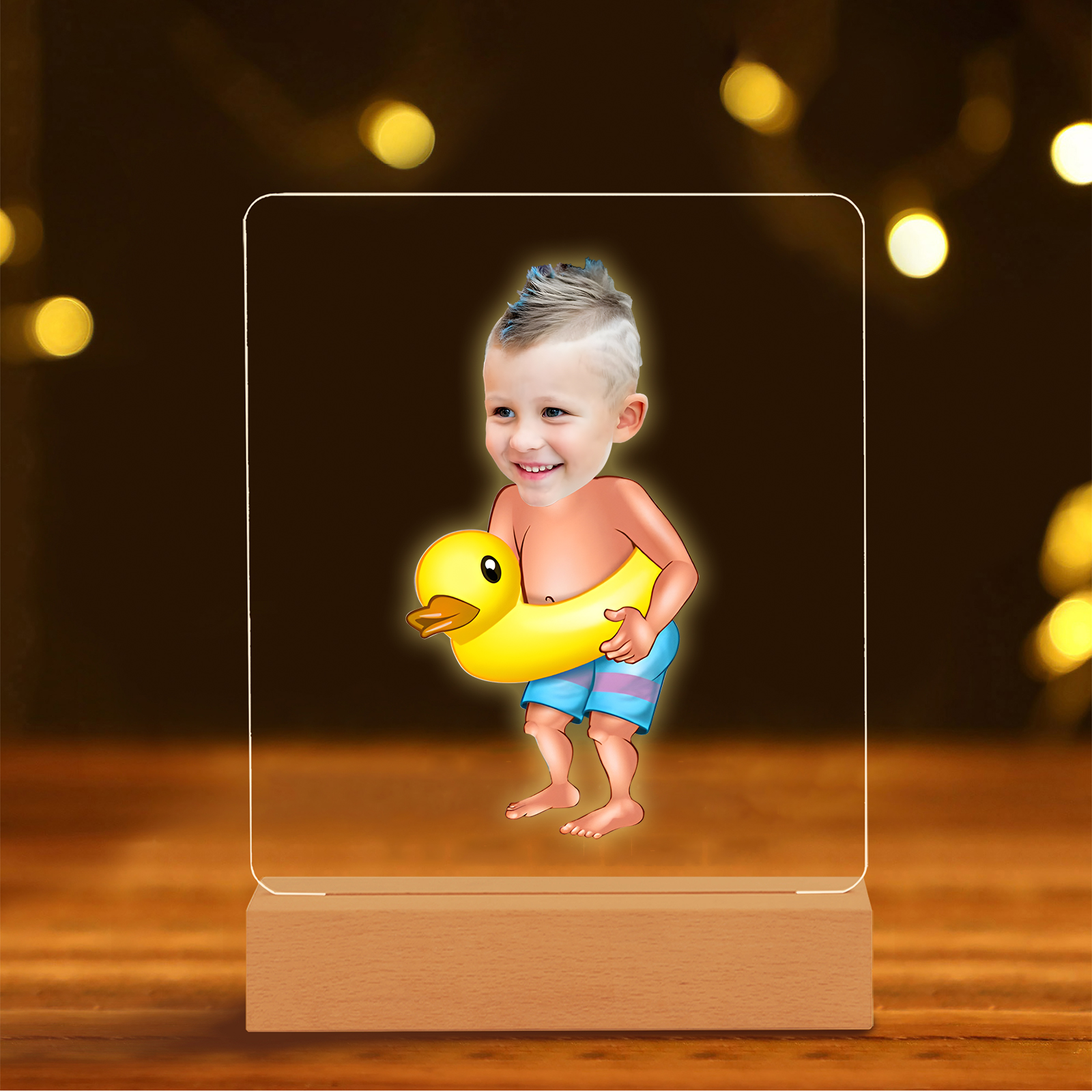 Personalised Photo Acrylic Exquisite Pattern Night Light, A Gift For Children