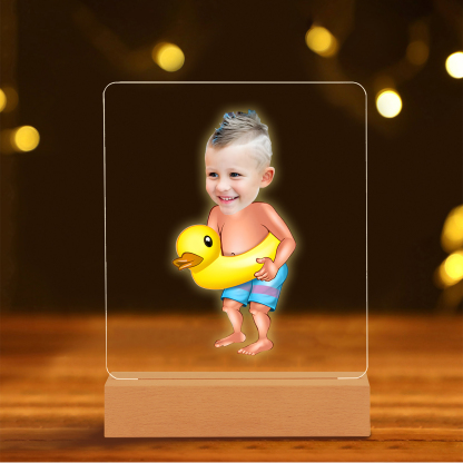 Personalised Photo Acrylic Exquisite Pattern Night Light, A Gift For Children