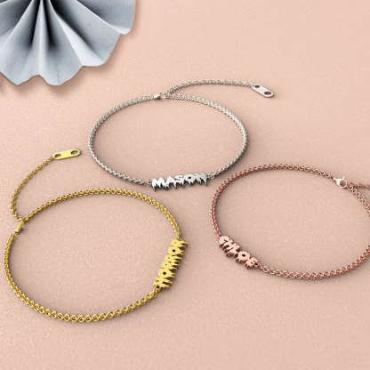 Jessemade Adjustable Personalised Name Anklet for Women