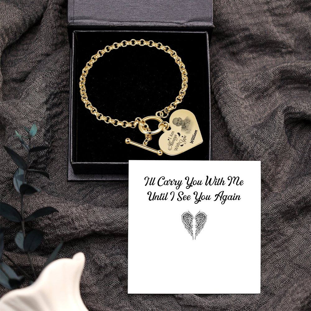 Personalised Memorial Bracelet Custom Photo & Name Bracelet Gifts | Jessemade-I Am Always With You