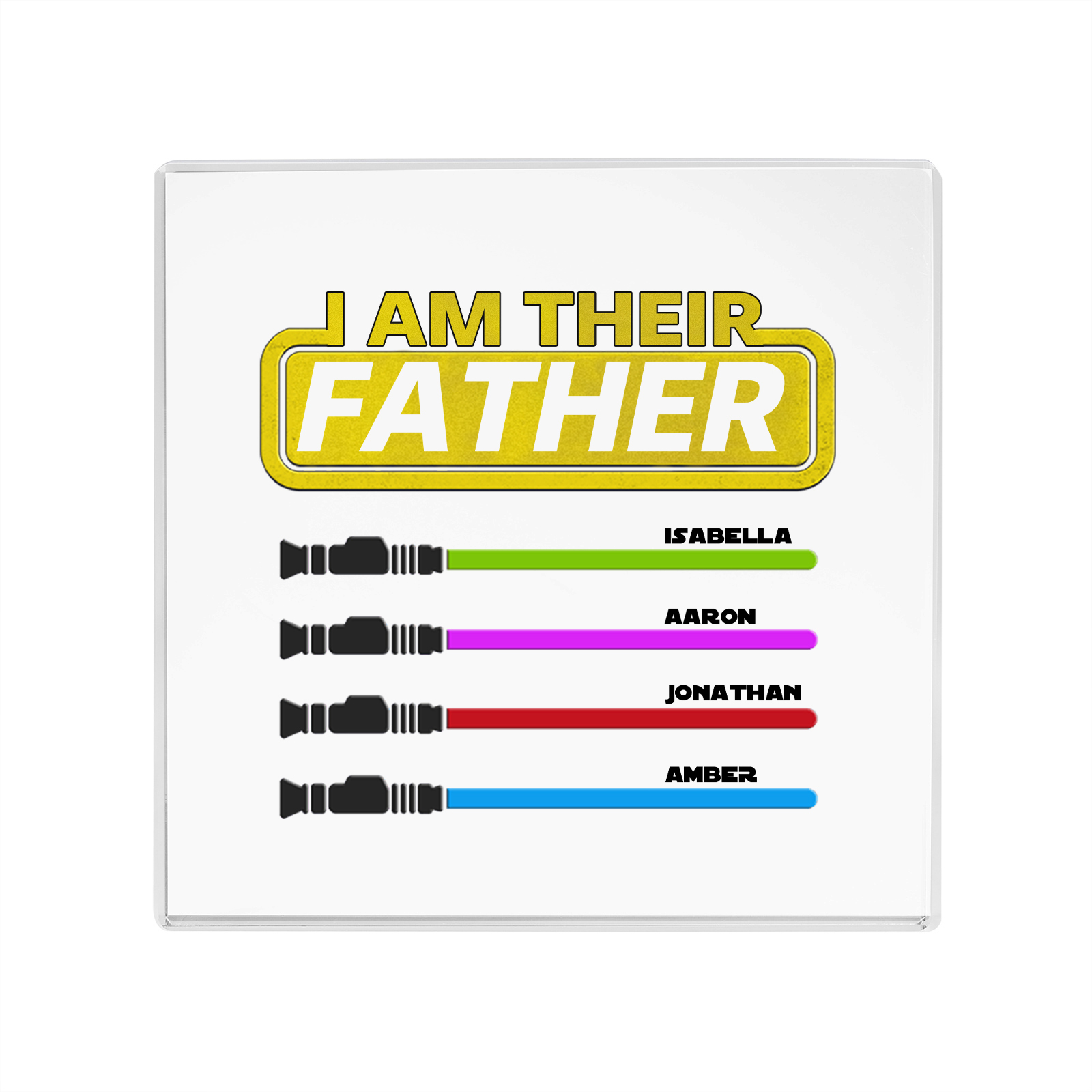 4 Names - Personalised Gun Pattern Family Acrylic Keepsake Customized Name Acrylic Home Decor Gift for Dad
