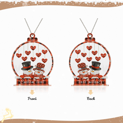 8 Names-Personalised Family Acrylic Christmas Xmas Tree Decoration Ornament-Custom 8 Names And Text Hanging Ornament Gifts For Family