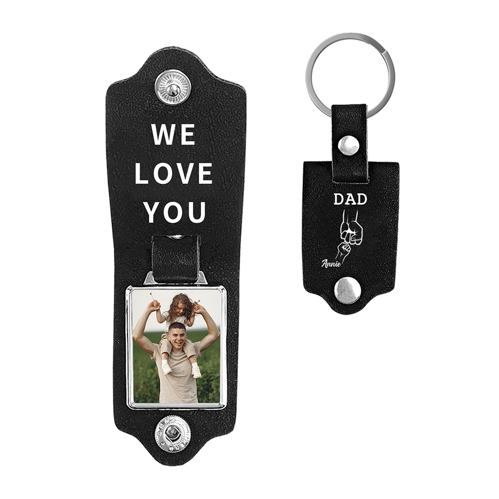 1 Name - Personalised Custom Photo Text Keyring Gift Custom Name for Dad