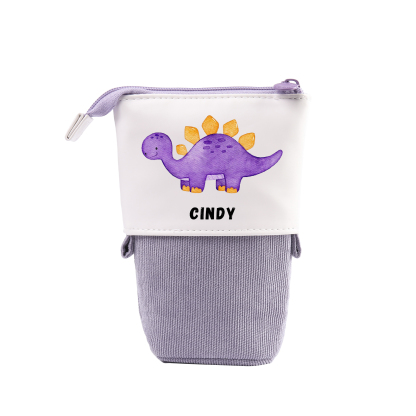 Personalised Pencil Case Custom Name & Dinosaur Pattern Pen Pouch Back To School Gift for Boys Girls