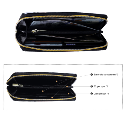 Custom Purse-Long Purse Personalised Leather Wallet Engraved 6 Photos Zip Wallet  Gifts For Women Men