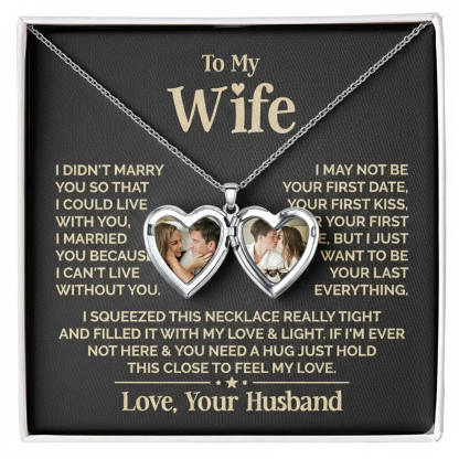 Personalised Heart Shaped Locket Necklace Custom with 2 Photos and 1 Text for Her | Jessemade