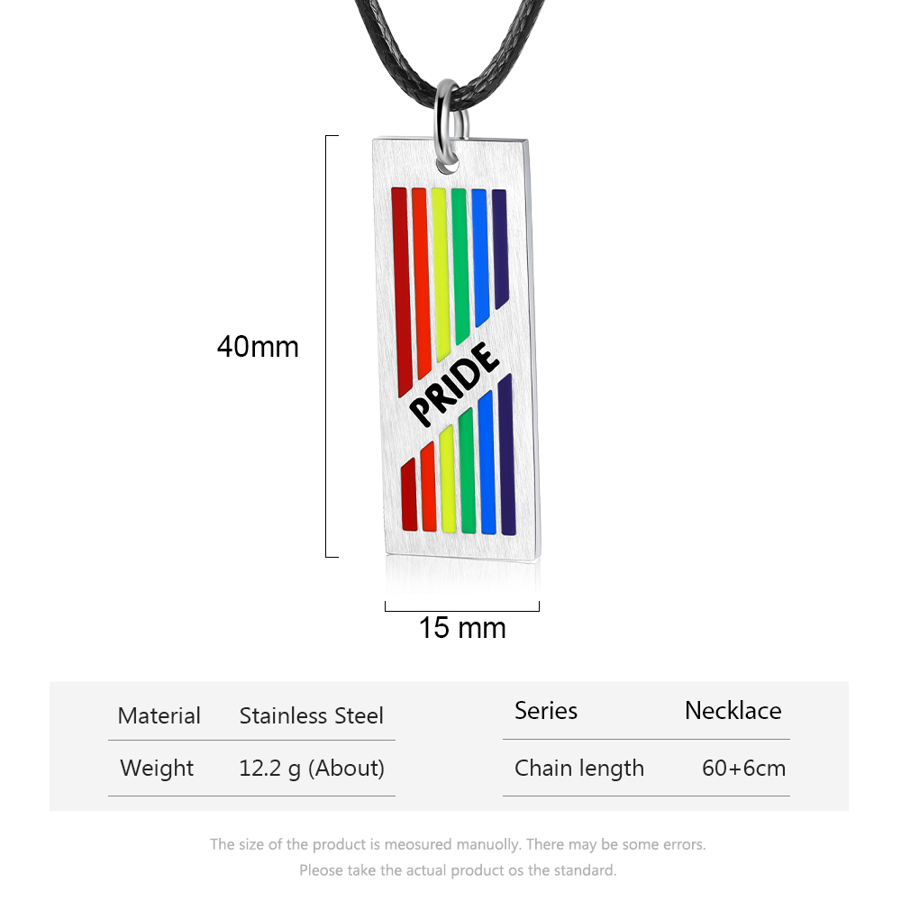 Personalised Rainbow Bar Necklace LGBT Pride Gifts