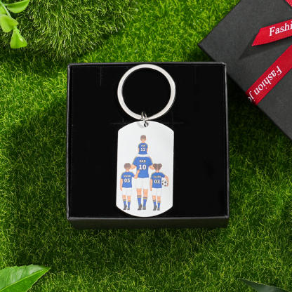 1-3 Names - Personalized Football Team Fist Keychain Customized Name Gift for Mum