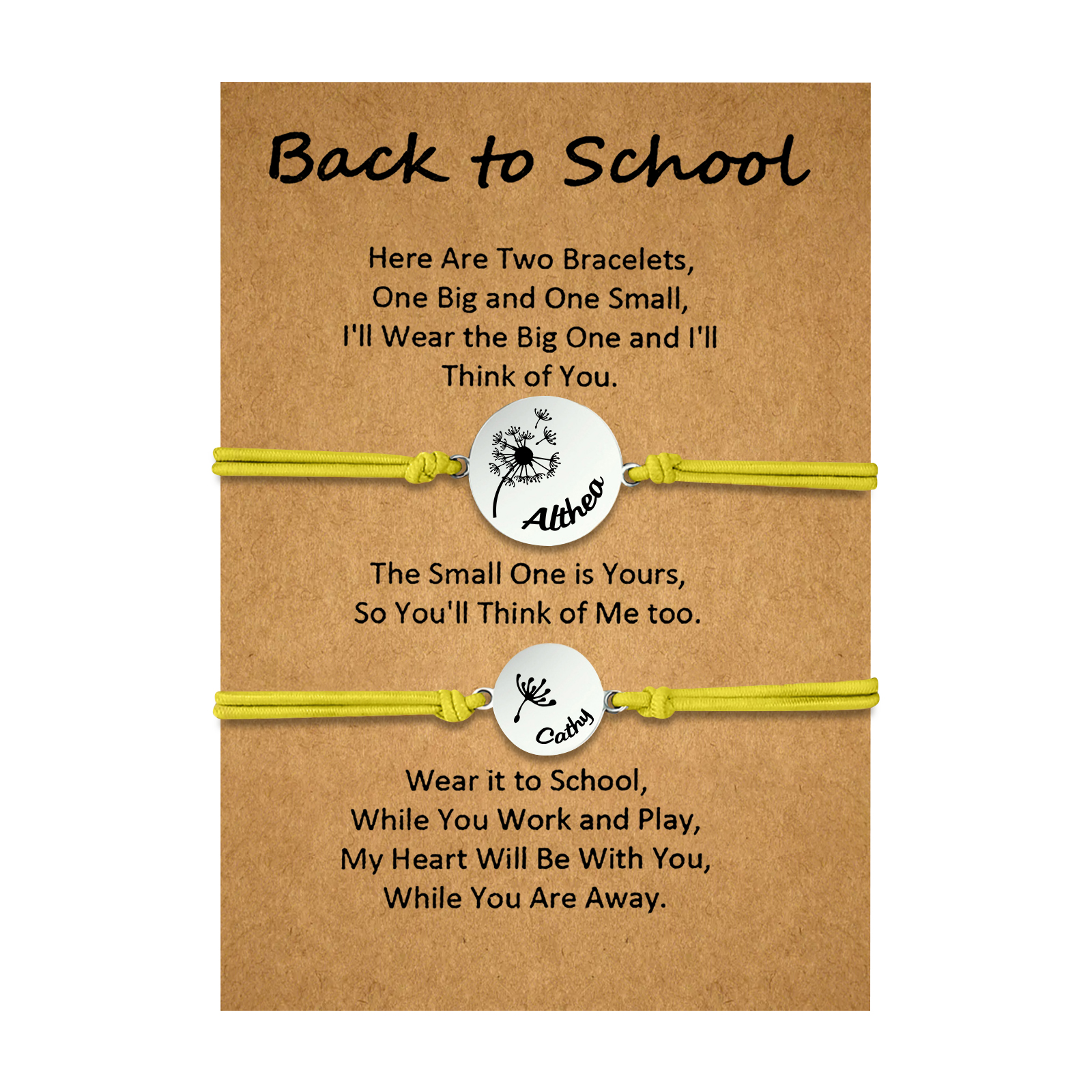 2 PCS Dandelion Pattern Elastic Stainless Steel Bracelet, A Back-To-School Gift For Daughter