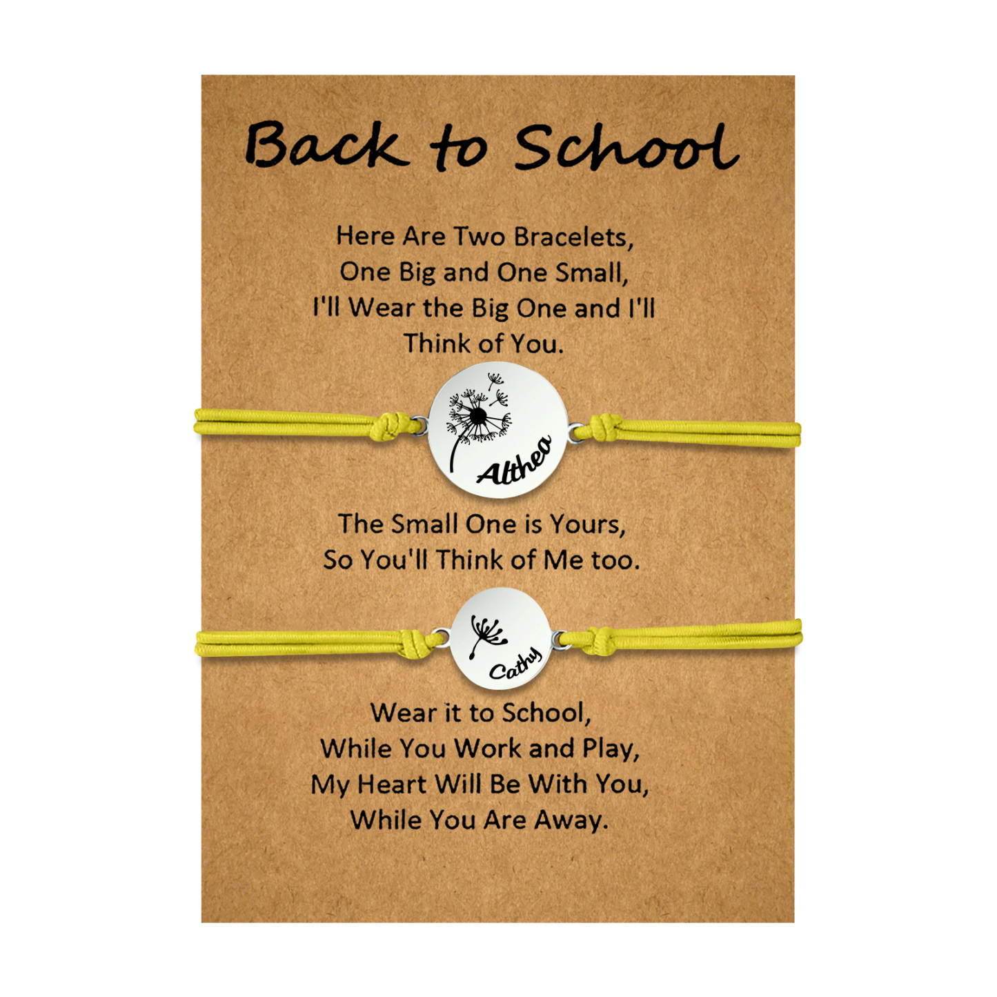 2 PCS Dandelion Pattern Elastic Stainless Steel Bracelet, A Back-To-School Gift For Daughter