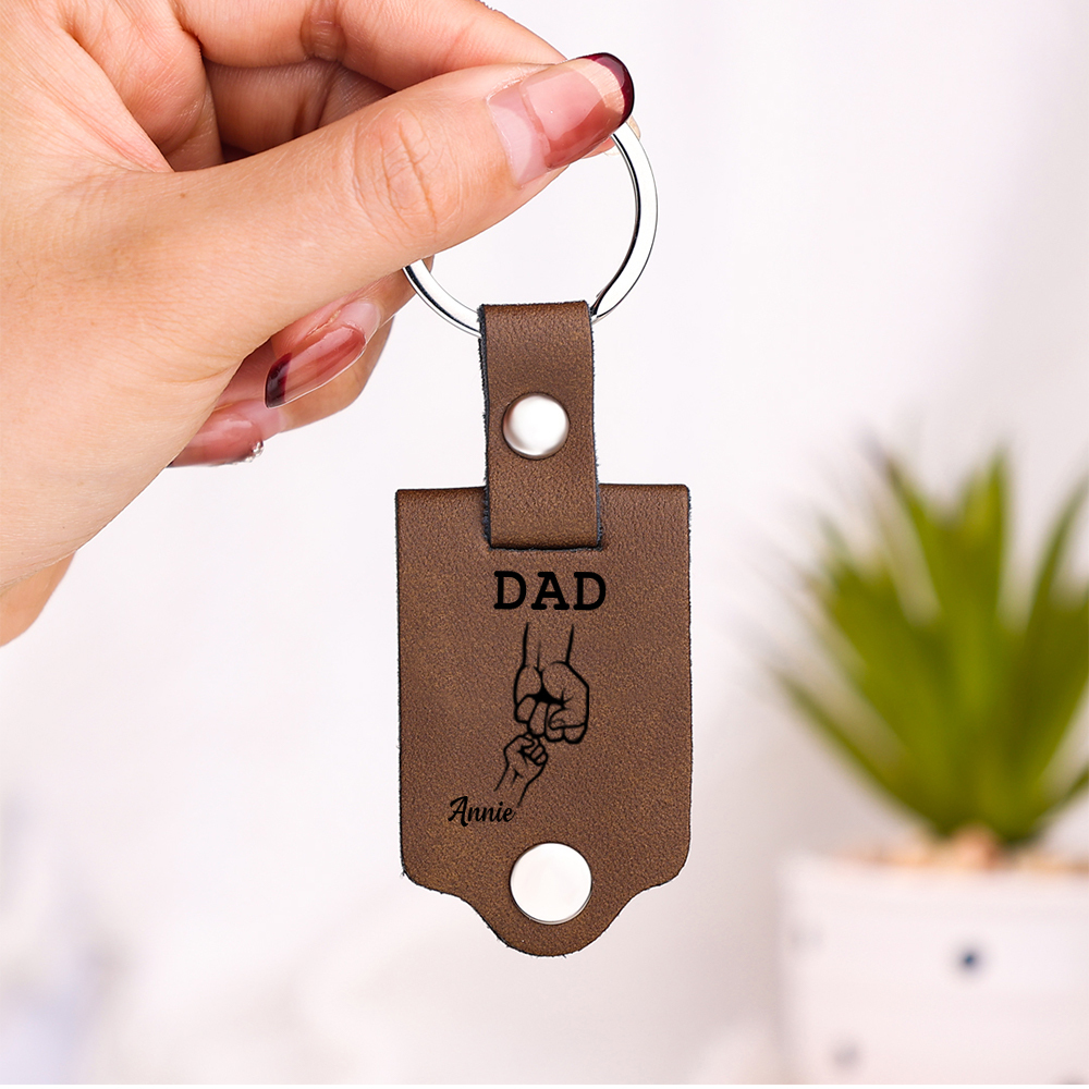 1 Name - Personalised Custom Photo Text Keyring Gift Custom Name for Dad