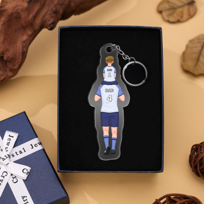 1-3 Names Football Keyring-Personalised Dad's Football Team Gift Set Keyring Custom Names Gift For Dad