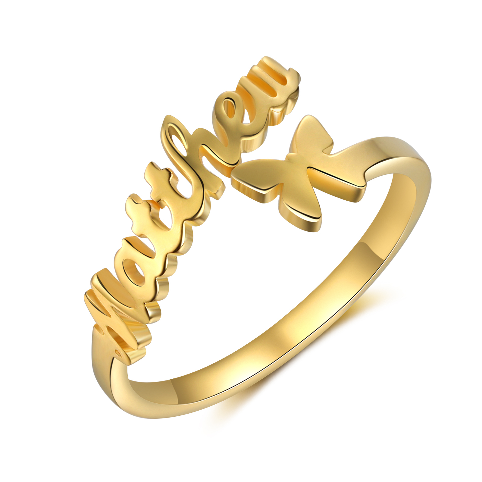 Personalised Butterfly Ring Custom 1 Names Best Gift For Women