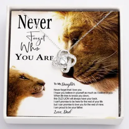 For Daughter- S925 Love Knot Necklace "Never forget that I love you"