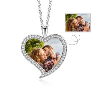 Personalised Heart Necklace Custom Photo Necklace Gifts For Her