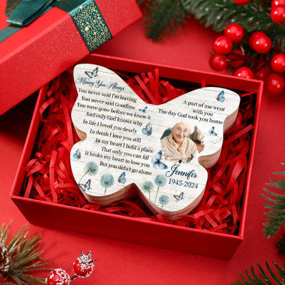 Personalised Butterfly Memorial Wooden Candle Holder - Custom Photo & Name & Date Memorial Gift | Jessemade