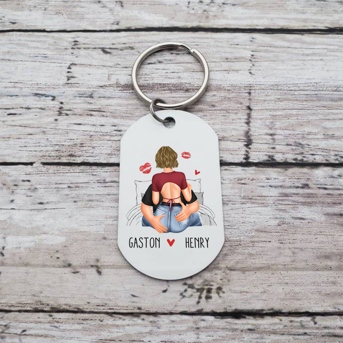 Personalised Keyring with 2 Names & Characters - "It’s Just That You’re Always Sexy" Design, Valentine’s Day Gift for Couple | Jessemade