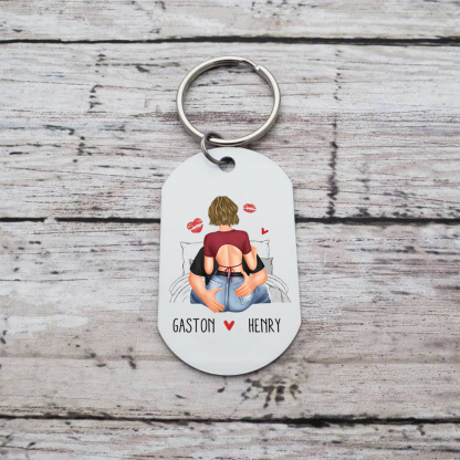 Personalised Keyring with 2 Names & Characters - "It’s Just That You’re Always Sexy" Design, Valentine’s Day Gift for Couple | Jessemade
