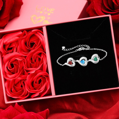 Birthstone Bracelet 1 to 5 Names and Stones Birthday | Jessemade