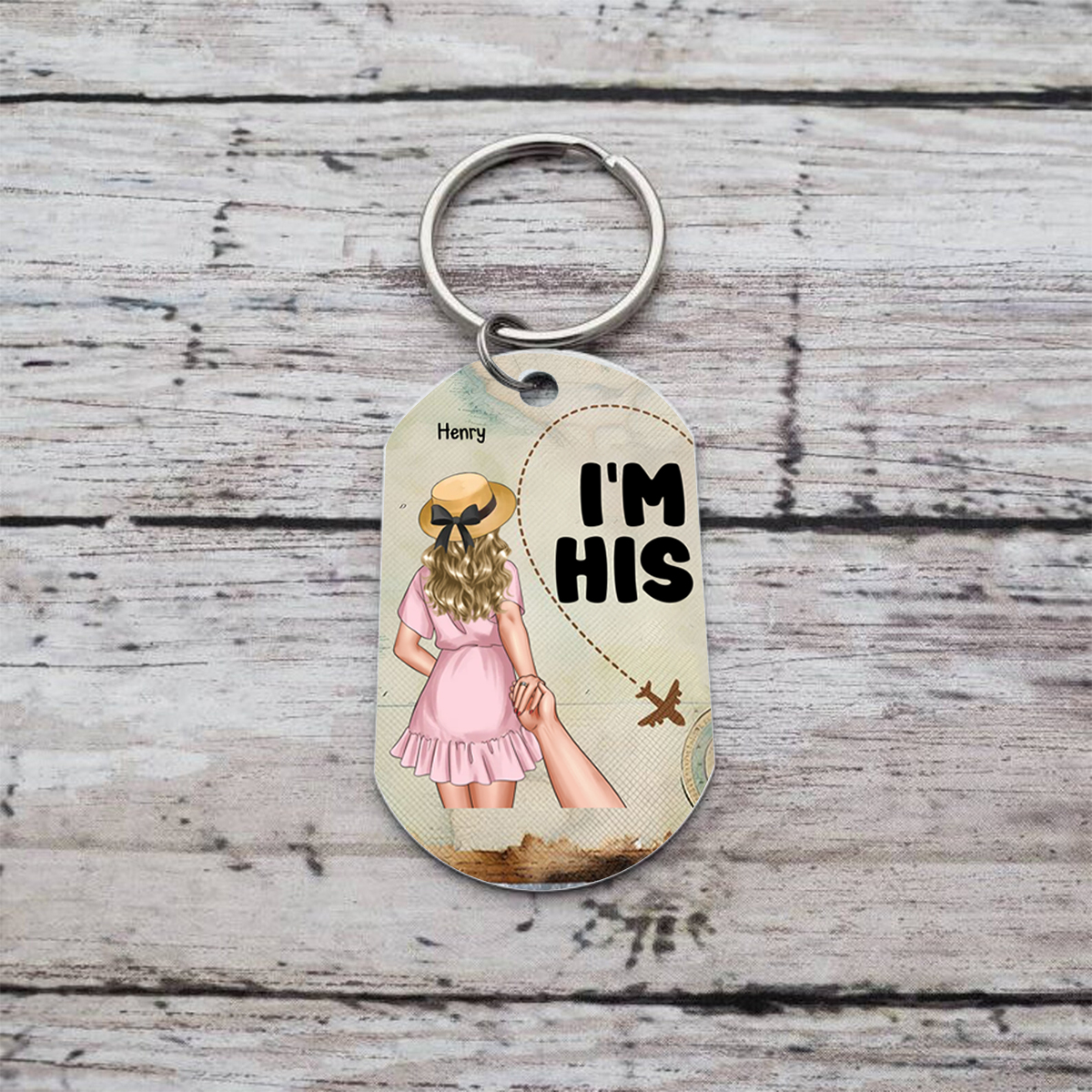 Personalised Couple Keyring – “I’m His & I’m Her” Design, Customised 2 Figures & Names, Valentine’s Day Gift for Him/Her | Jessemade