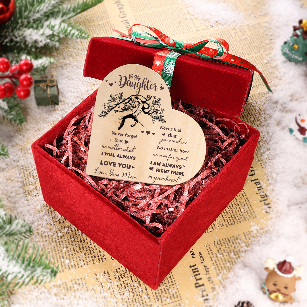 To My Daughter Wooden Heart Candle Holder "I'll always be with you"