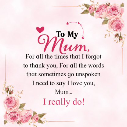 Mum Warm Gift Card, Special Card for Mother