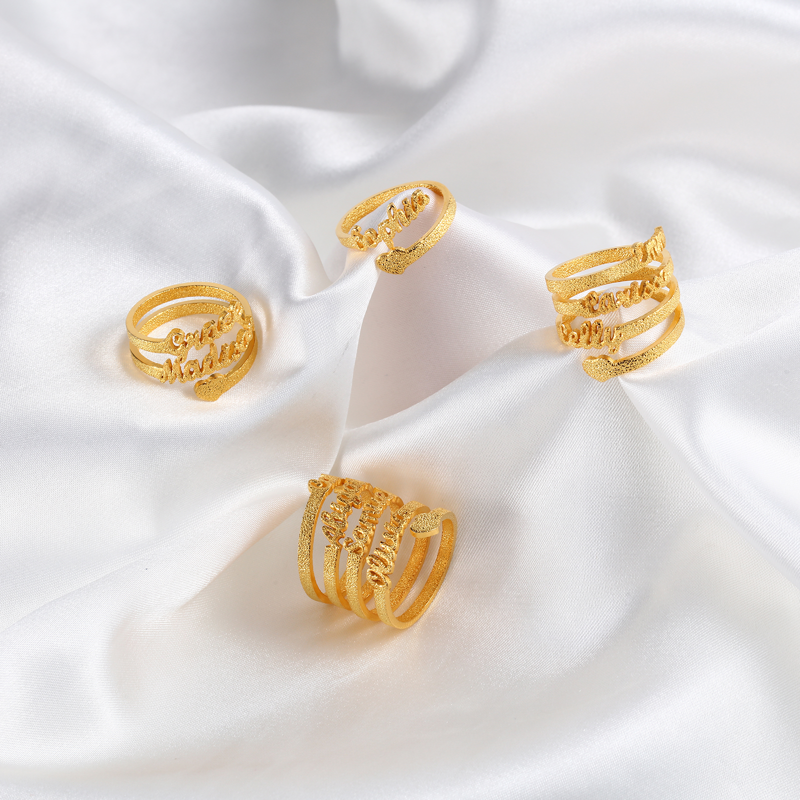 Personalised Family Name Ring Custom 4 Names Gifts For Women | Jessemade
