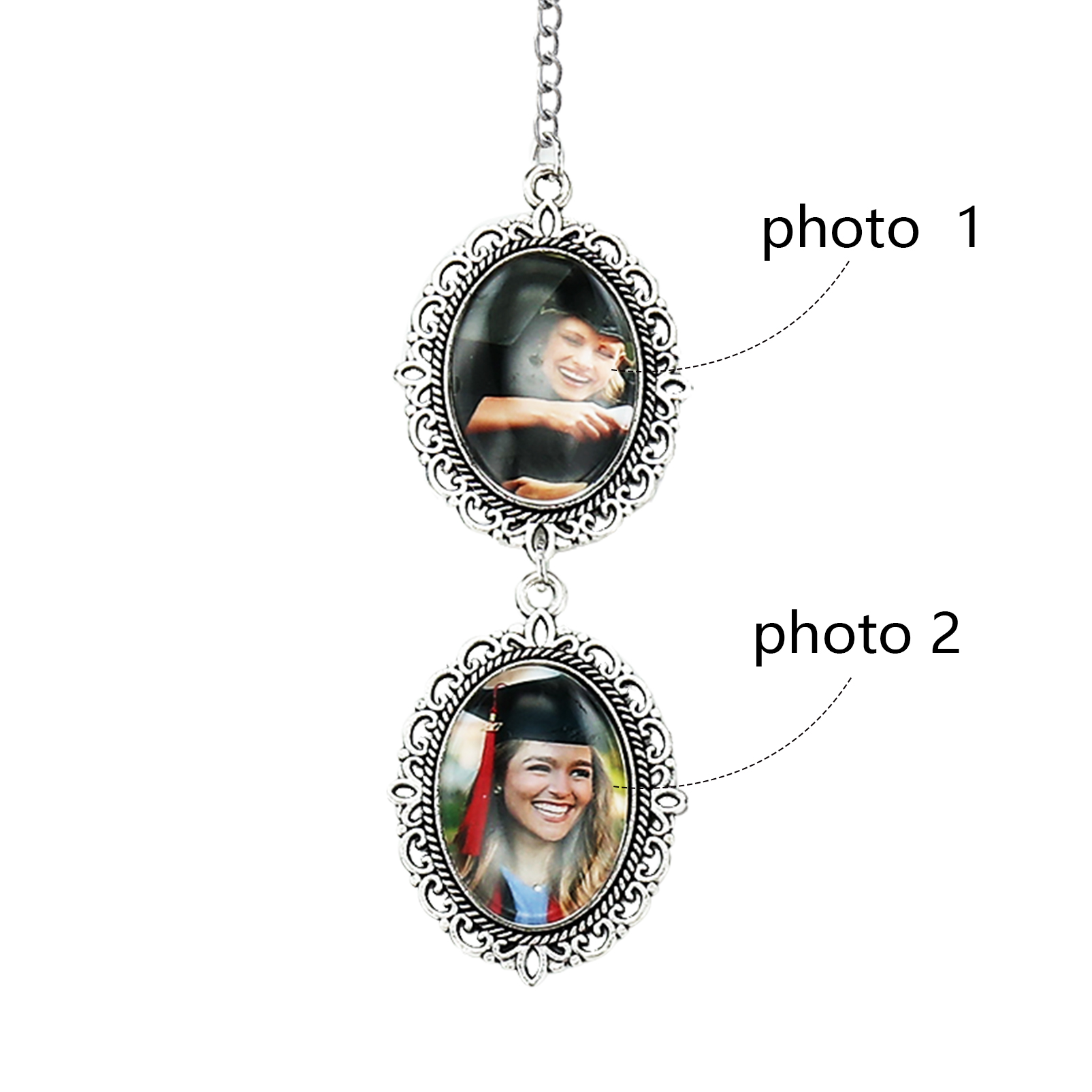 Personalised Custom 2 Photo Pendant, A Special Graduation Gift for Him