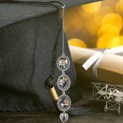 Personalised Custom 3 Photo Angel Wings Pendant, a Special Graduation Gift for Him