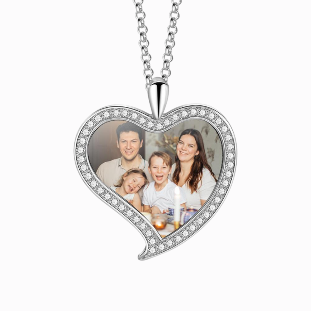 Personalised Heart Necklace Custom Photo Necklace Gifts For Her