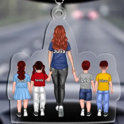 Personalised Family Hanging Ornament Custom 2–9 Names Keyring Acrylic Pendant Gift for Dad/Mum