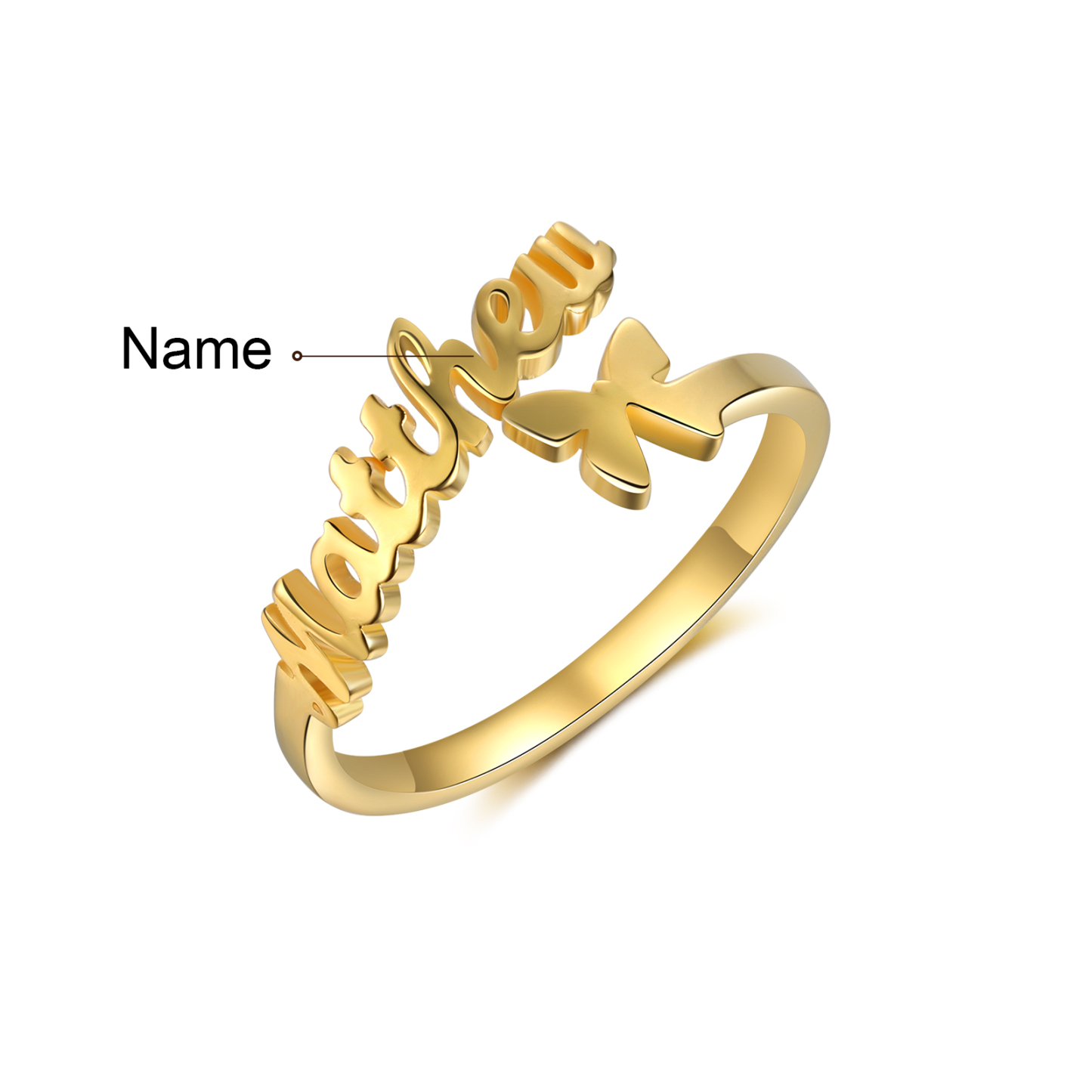 Personalised Butterfly Ring Custom 1 Names Best Gift For Women